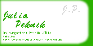julia peknik business card