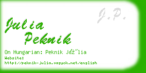 julia peknik business card